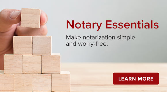 Mobile ad for Notary Essentials course